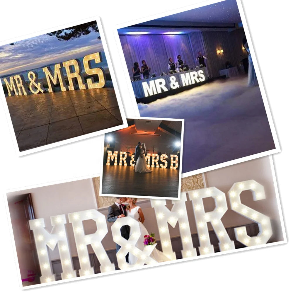 Reception Love Giant White Diy 3d Lamp Romantic Home Birthday Party Wireless Mr and Mrs Led Light up Letter Wedding Decoration