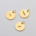 Designer Stainless Steel Charm Pendant with Gold Plating Custom Logo Laser Engraved Blank Jewelry Tags for Gift