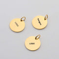 Designer Stainless Steel Charm Pendant with Gold Plating Custom Logo Laser Engraved Blank Jewelry Tags for Gift