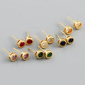 Tiny Birthstone Studs Genuine 925 Solid Sterling Silver Stud Earrings Cubic Zirconia Gift for Her