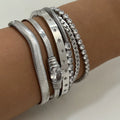 Minimalist Stainless Steel Snake Chain Bracelets with Zircon Tennis Link Wholesale Fashion Bangles