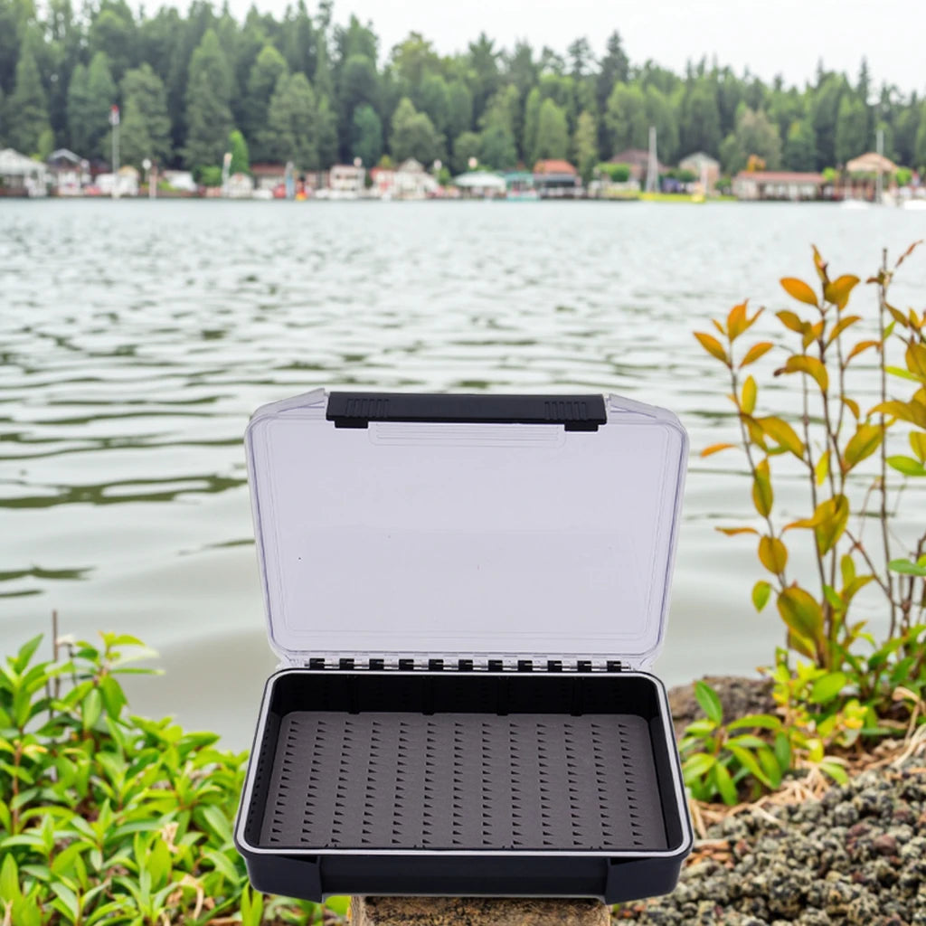HISTAR High Quality Wholesale Clear Slit Foam Single Sided Plastic Fishing Tackle Box Waterproof Fly Fishing Gear Lake River Stream