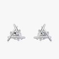 Ailmay 100% 925 Sterling Silver Personality Triangle Geometric Design Earrings for Women Dazzling Clear CZ Lovely Fine Jewelry