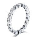 Luxury 925 Sterling Silver Gold Plated Marquise 3A Cubic Zircon Full Eternity Diamond Ring for Woman