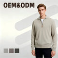 Custom Autumn Men's Japanese Style Knitted Polo Half-Zipper Collar Loose Casual Pullover Sweater