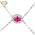 Trendy Fashion Jewelry 925 Sterling Silver Lab Grown Ruby Charm Bracelet 18K Gold Plated Bracelets & Bangles