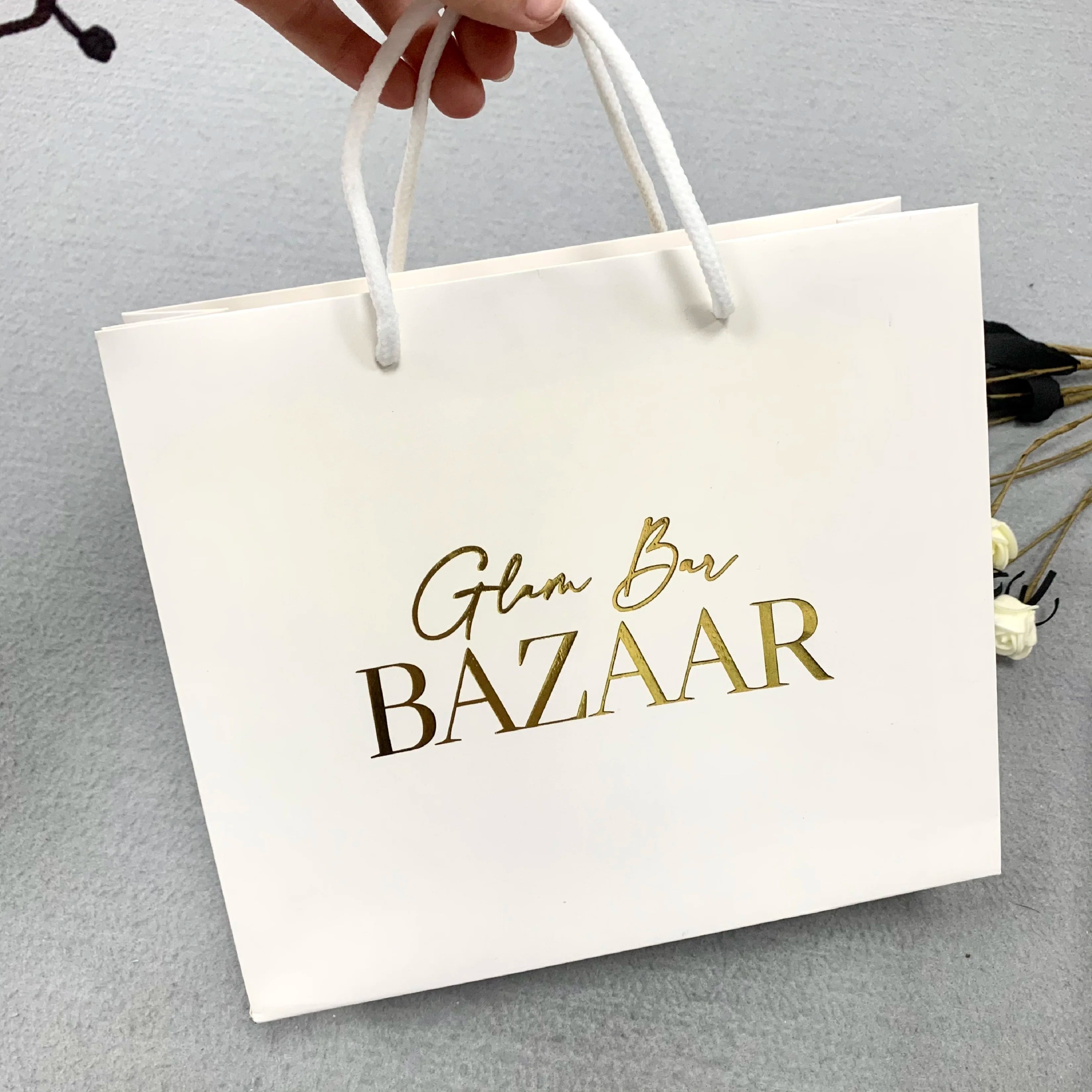 Cheap White Luxury Ribbon Handles Clothing Jewelry Gift Packaging Custom Printed Shopping Paper Bags With Your Own Logo