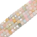 Gemstones Loose Natural Morganite Stones Beads for Jewelry Bracelet Making Size 6mm Faceted Cube