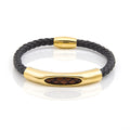 Hot Selling Leather Bracelet Men's Custom Stainless Steel Magnetic Clasp Couple Leather Bracelet Cuff Bracelet