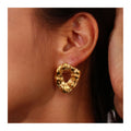 ERESI New 18k PVD Gold Plated Hypoallergenic Stainless Steel Vintage Baroque Bouquet Christmas Party Hippie Earrings Women