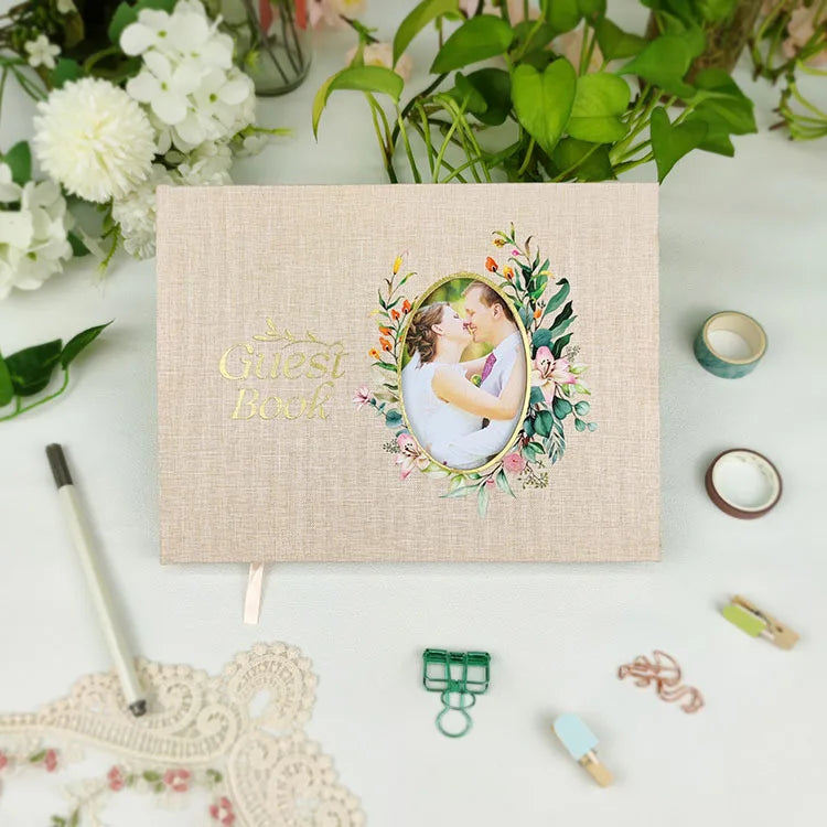 Wedding Guest Book Decoration Wedding Reception Thick Paper Hardcover 8" x 10" Personalized Wedding Guest Book