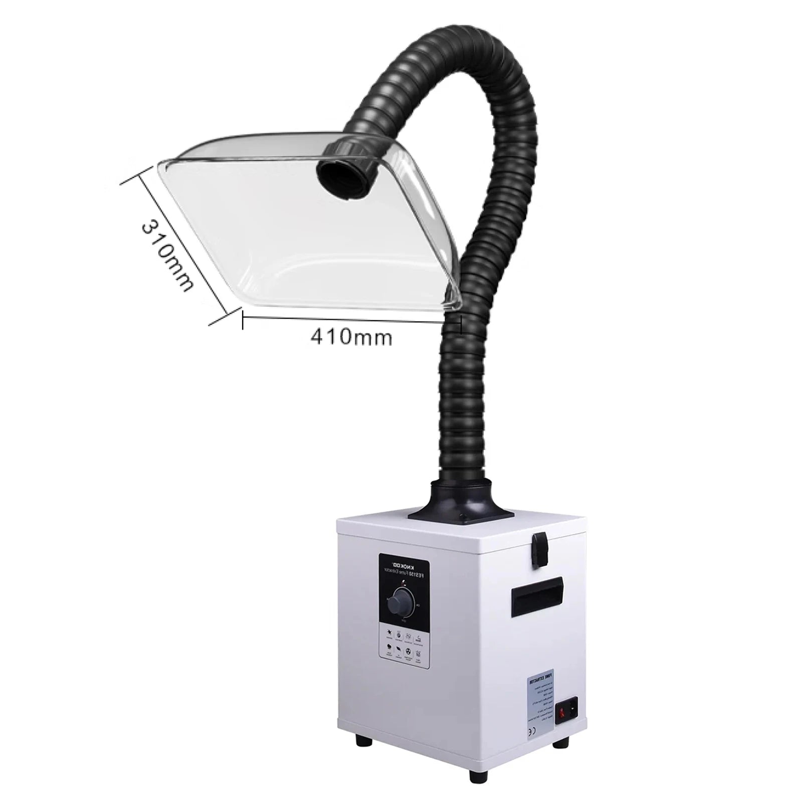 KNOKOO New Industrial Soldering Fume Extractor FES150 Laser/Welding Smoke Purifier Nail Salon 3D Printer with Acrylic Cover