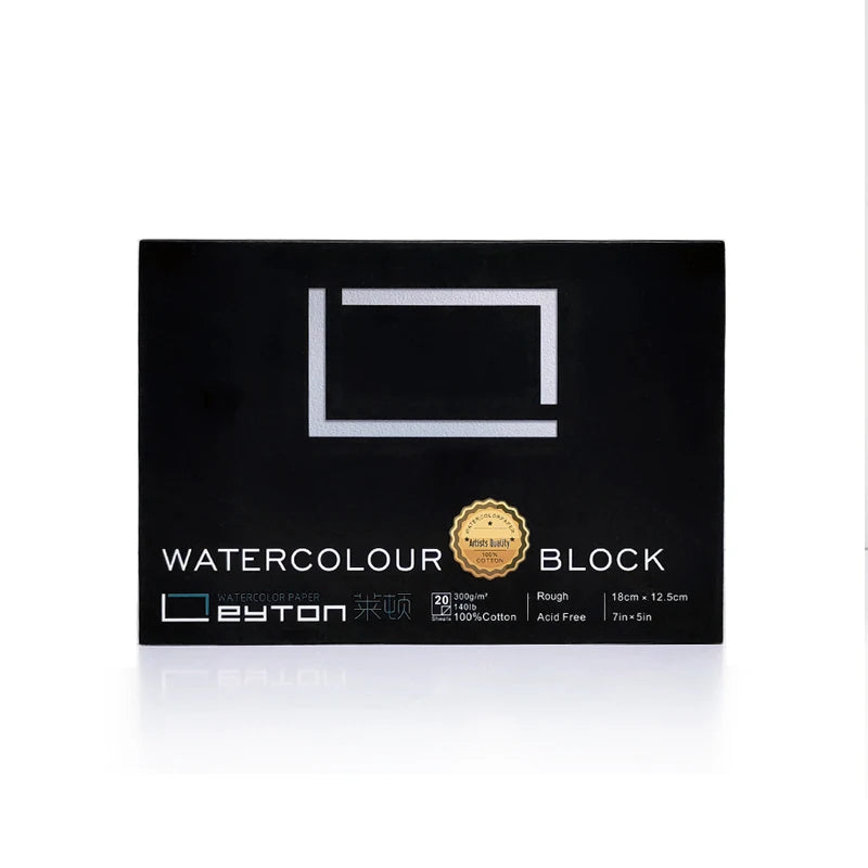 Portable 18*12.5cm 100% Cotton 4 Sides Glued Leyton LD3733 Rough 300G Water Color Book 20 Sheets