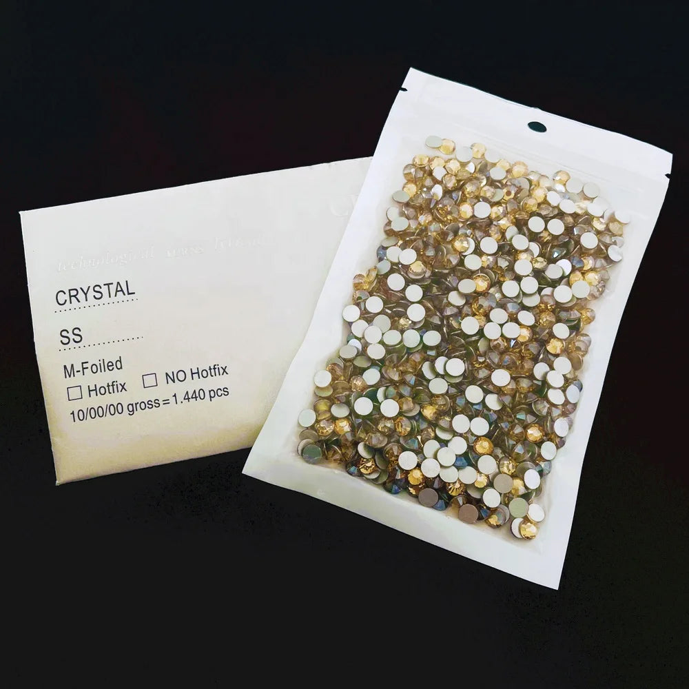 Yantuo Factory Wholesale Nail Flatback Stone SS3- SS50 Glass Flat Back Non Hot Fix Crystal Rhinestones