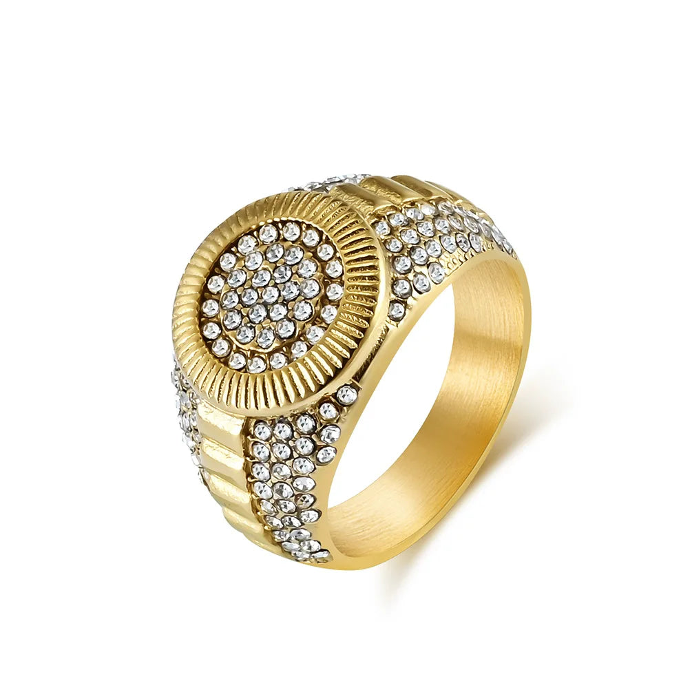 Italian Fashion 2024 Jewelry Hip Hop Rings Wedding Stainless Steel Zircon Rings Sets for Boys Wholesale