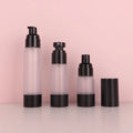 Wholesale Luxury Airless Foundation Bottle 15ml 30ml 50ml 100ml Black for Essence Skincare Cosmetic Packaging Premium Plastic Lo