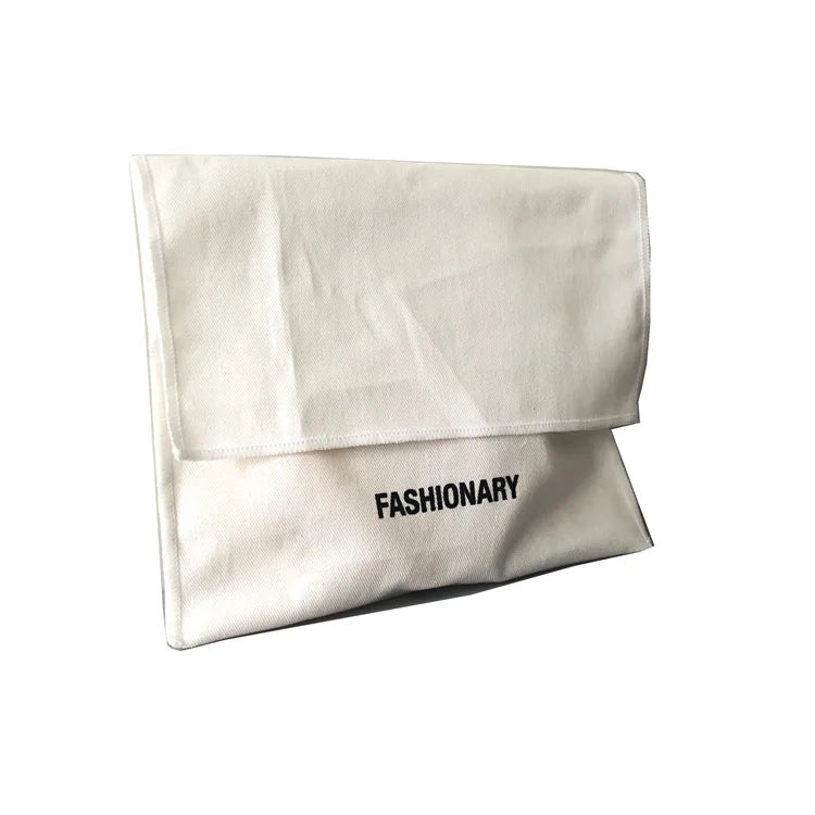 New Arrival Wholesale Canvas Cotton Jewelry Pouch Shoe Gift Envelope Bag Dust Protect Bags  With Customized Logo Print