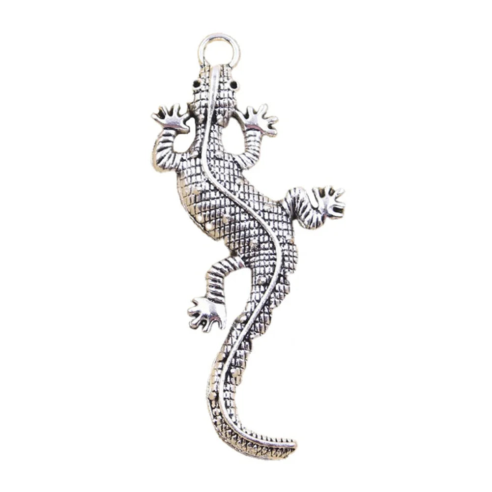 Wholesale Pendants Antique Silver Wall Lizard Gecko DIY Jewelry Charms Woman Jewellery Accessories