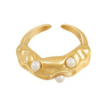 Latest 18K Gold Plated Stainless Steel Jewelry Short Fat Ring for Women's Creative Opening Finger Ring for Women Ring R234215
