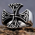 Unisex Hiphop Nordic Viking Series Stainless Steel Irish Celtic Triangle Knots for Men Women Size 7-13