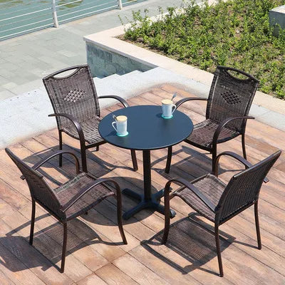 Wholesale Restaurant Terrace Furniture Outdoor Chair Rattan Armchair Garden Chair Mingmeng Aluminium Alloy Armchair Rattan MegaBDM