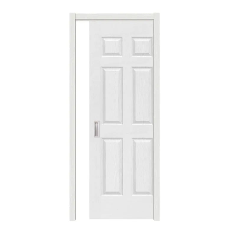Factory Price Modern Manual Finished Plywood Panel Door Design Wood Sliding Pocket Doors for House Villa Apartment