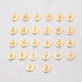 AA01558 Cheap Alphabet Hollow Diy Jewelry Accessories Stainless Steel English Letter Pendant Wholesale for Necklace Bracelet Mak