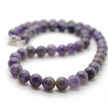 8MM Handmade Fashion Simple Gemstone Stone Round Beads Necklace 7 Chakra Healing Crystal Stretch Necklace for Women 18inch
