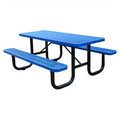 Outdoor Public Commercial 72 Inch 96 Inch Steel Picnic Table with Bench Outside Restaurant Garden Patio Metal Dining Table