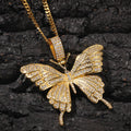 CAOSHI High Quality Luxury Butterfly Shaped Sparkling Full Imitated Diamond Necklace for Hip Hop Style Pendant Necklaces for Men