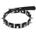 Punk Gothic Temperament Necklace Chain Neckband Personality Trend Chain Nail Rivet Necklace PU Leather Adjustable Choker Collar