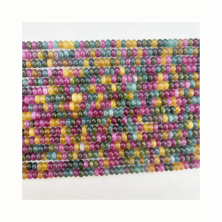 Natural Faceted Stone Beads Round Beads Irregular Loose Dyed Tourmaline Necklace Crystal Beads for Jewelry Making