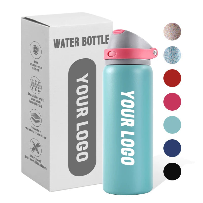 Custom Logo 20oz 30oz Bounce Water Bottle Stainless Steel Double Wall Insulated Vacuum Sports Tumbler With Handle Lid
