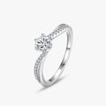 Ailmay Dazzling Sparkling Engagement Finger Rings Authentic 925 Sterling Silver Clear Zircon Rings Fine Female Fashion Jewelry
