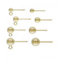 Gold Filled Earring Findings and Components Ear Stud Component Posts Round 14K DIY 3-6mm