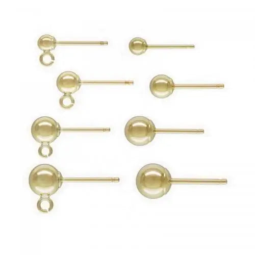 Gold Filled Earring Findings and Components Ear Stud Component Posts Round 14K DIY 3-6mm