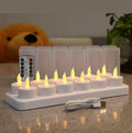 Ultra Long Working Time CE ROHS Certified USB Rechargeable LED Flameless Tealight Candles 8 Fickering Remote Control Set Home