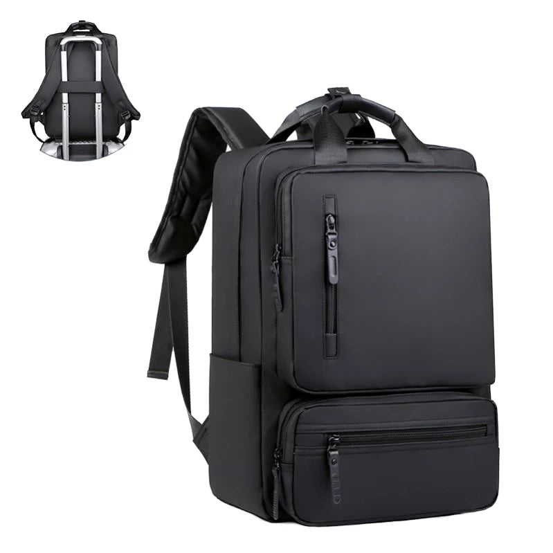 Business Anti-Theft Laptop Backpack Waterproof Oxford with Geometric Pattern Lining Material Polyester Zipper Closure