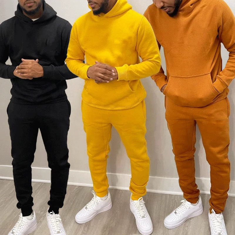 Custom Logo Bulk Plain Cotton Sweatsuits Two Pieces Tech Fleece Jogger Sets Men Track Suit Sweatpants Tracksuits and Hoodie Set