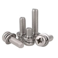 Custom Nickel Combination Screws Stainless Steel 304 with Flat and Lock Washers Oval Head Style Metric Measurement System
