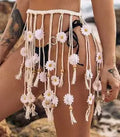 Flower Hippie Belt Floral Behemain Sunflowers Beads Adjust Flower Waist Chains Blet for Women Girls