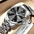 For LG89109 Simple Fashion Quartz Watch 41mm Dial 20mm Band Stainless Steel Men's Waterproof Luminous Date Week Display MegaBDM