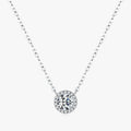0.8 Carat D Color Classic Halo Moissanite Pendant Necklace 925 Sterling Silver Lab Diamond Wedding Jewelry for Women