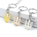 Ukraine National Emblem Symbol Badge Vintage Cartoon Stainless Steel Keychain Memorial Gift for Car Bag Key Holder
