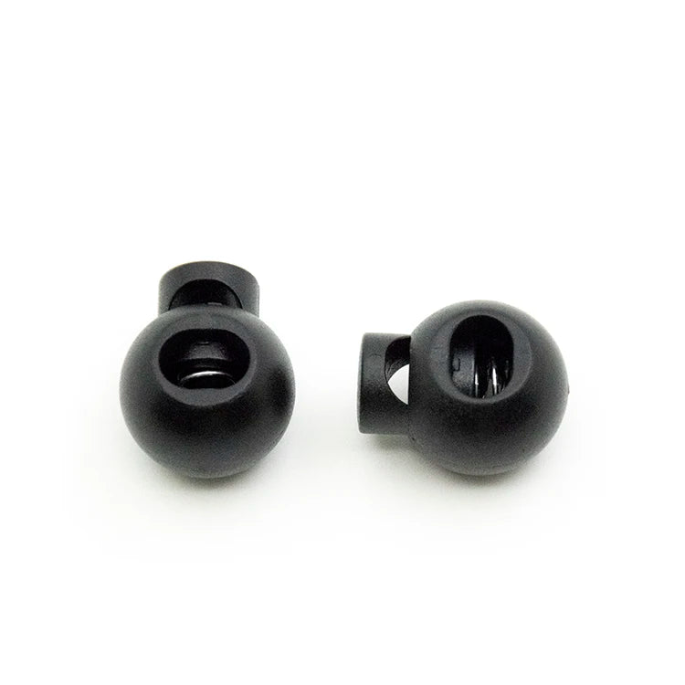 Black Plastic Round Ball Toggle Stopper Clip Cord Lock for Bag Backpack Garments Hats