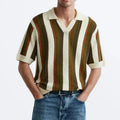 Ottoknit Knitted Warp Jacquard Pique Fabric Polo Shirt Breathable Textured Design Men's Luxury Knit Polo