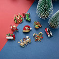Manufacturer Luxury Metal Merry Christmas Gift Tree Snowflake Santa Claus Reindeer Hat Enamel Rhinestone Diamond Women Brooch