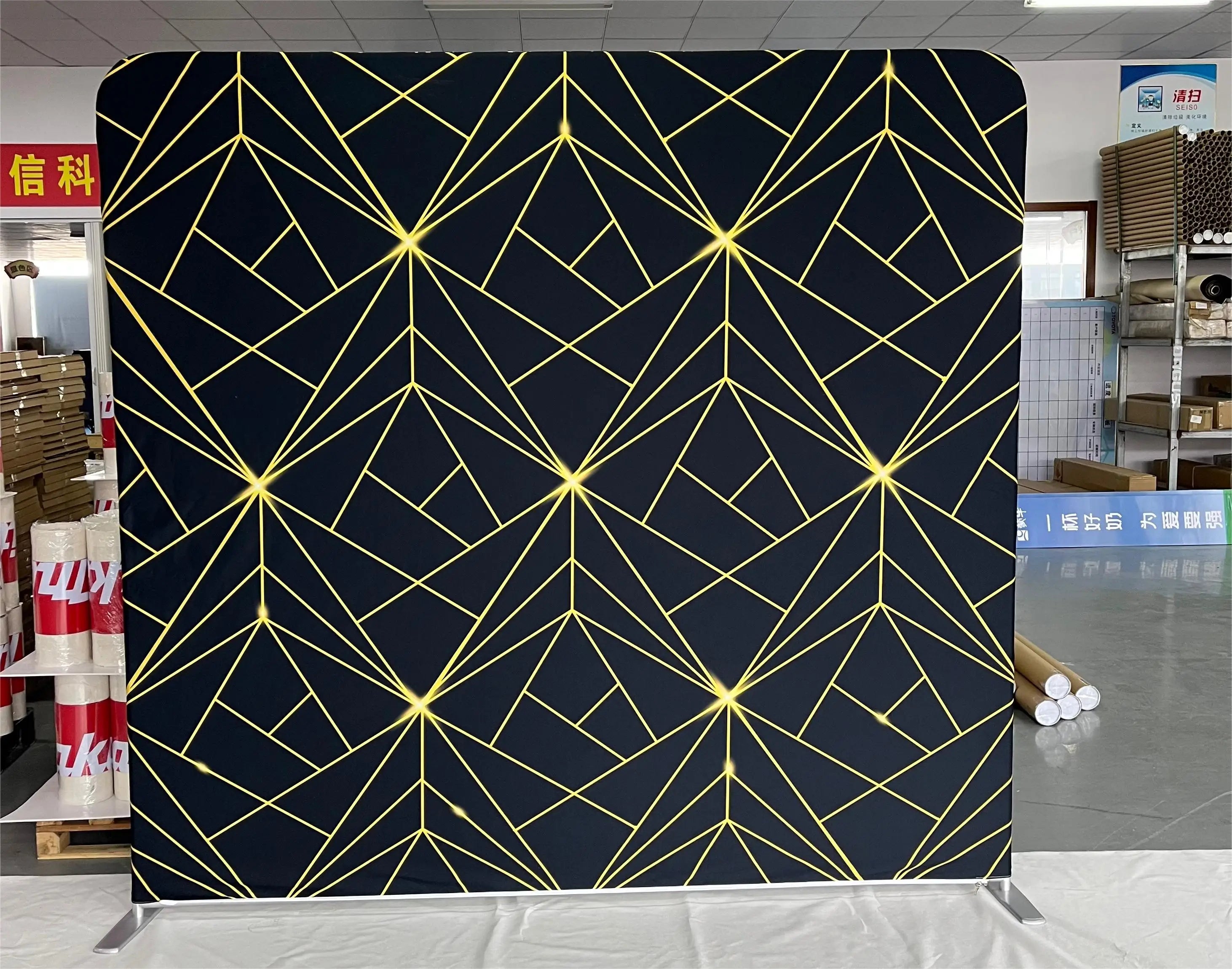 Portable and Foldable 8x8 ft Aluminum Tension Fabric Frame Photo Booth Backdrop Easy Install for Wedding Displays Exhibitions