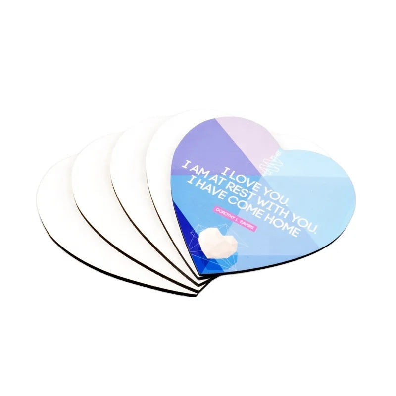 Qualisub 4mm MDF Personalized Heart Shape Coaster Perfect Sublimation Coasters Wood Coaster Sublimation