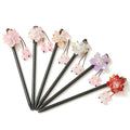 Wood Hairpin Hair Sticks Womens Flower Tassel Hairpin Chinese Style Wooden Hair Bun Chop Stick
